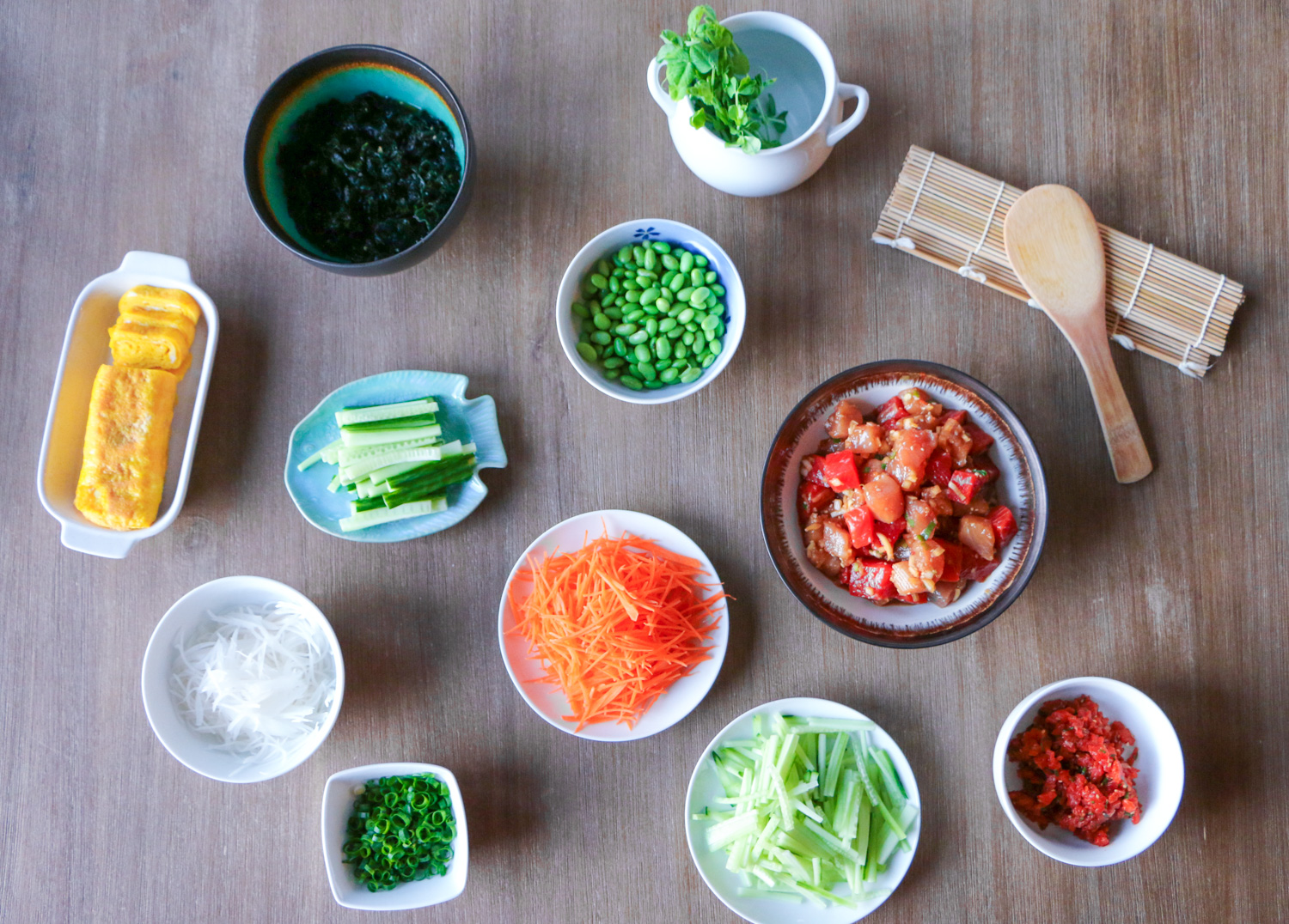 Poke and sushi ingredients