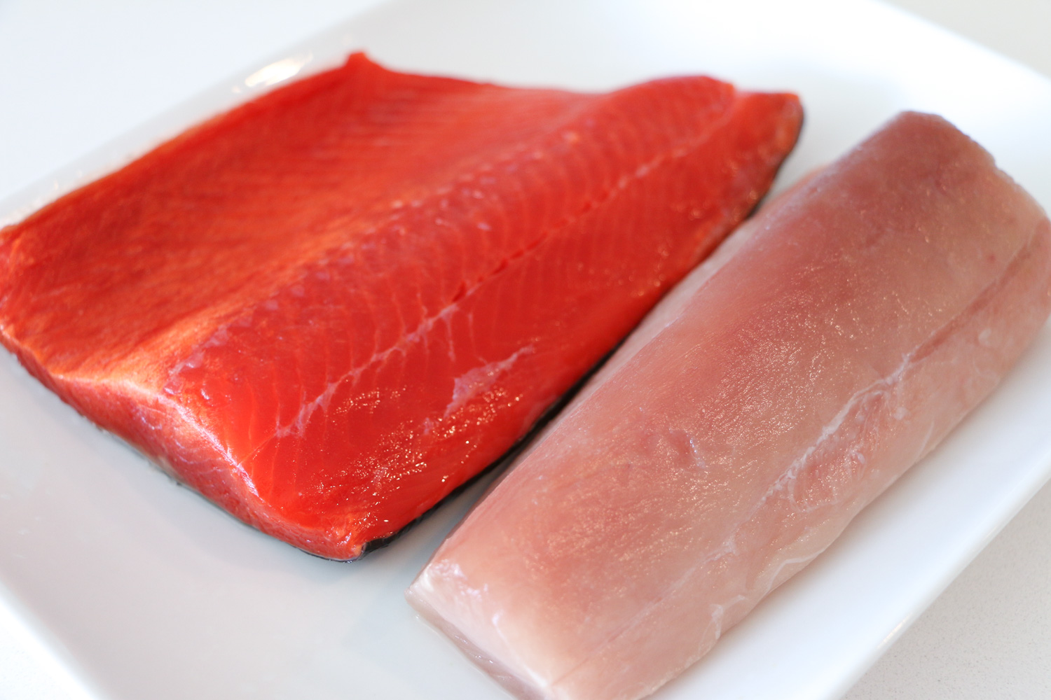 Fresh albacore tuna and sockeye salmon from BC