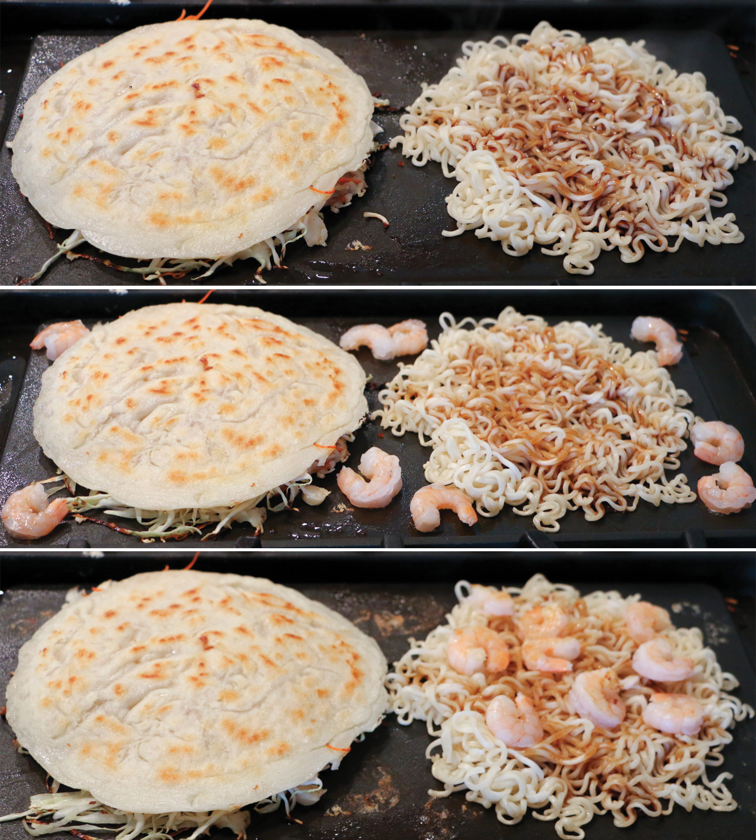 Steps to Make Hiroshima Style Okonomiyaki on a Griddle