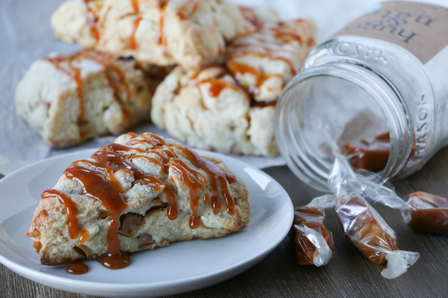 Apple and white chocolate scone