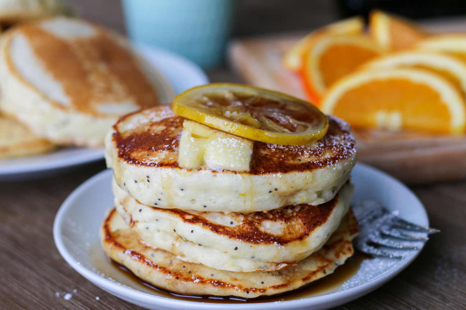 Lemon Ricotta Poppy Seed Pancakes