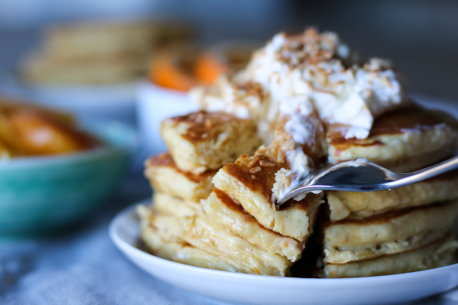 Orange sour cream pancakes