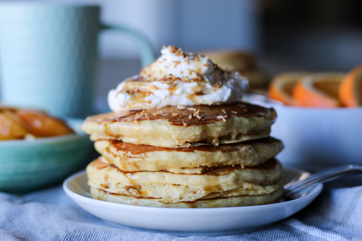 Orange sour cream pancakes